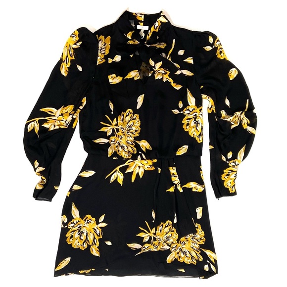 JOIE Gyan Tie Neck Mini Dress